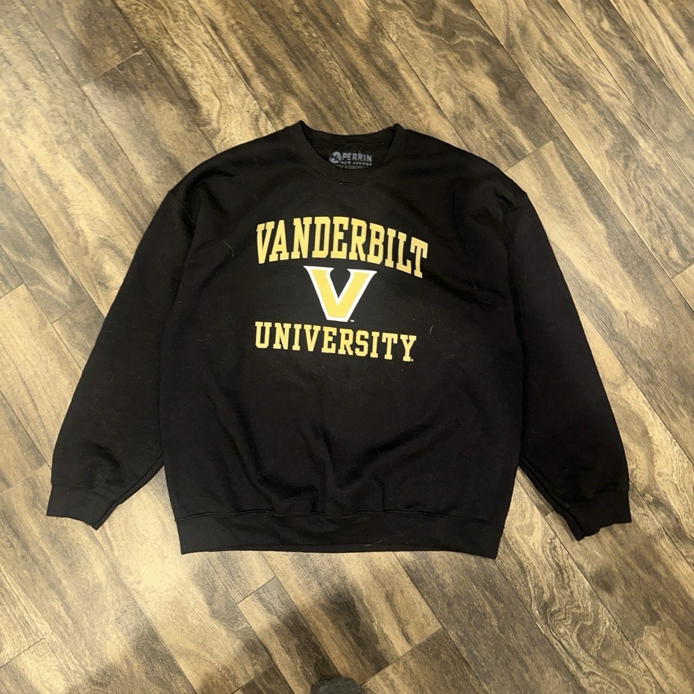 Vanderbilt University Men's XL Crew Neck Pullover Sweatshirt Long-Sleeve Black